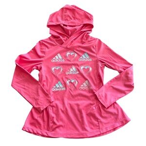 Adidas Pink Peplum Hoodie with Heart Design